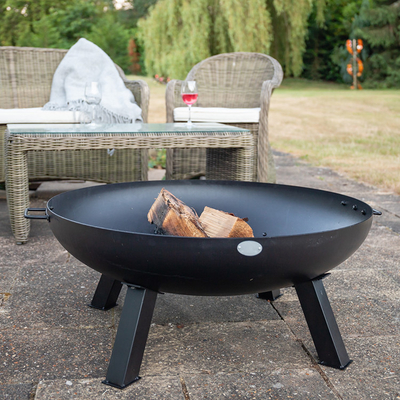 Fuego de acero Pit Round Outdoor Fire Bowl de Corten del jardín negro moderno