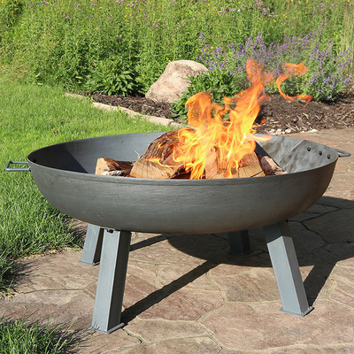 Fuego de acero Pit Round Outdoor Fire Bowl de Corten del jardín negro moderno