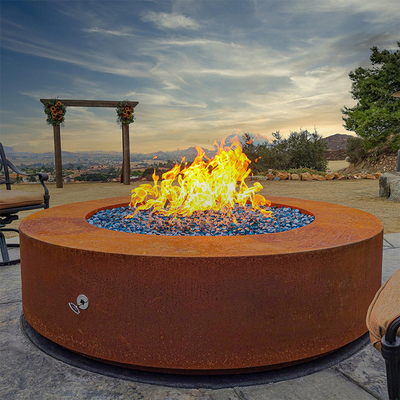 fuego de acero pre aherrumbrado Pit Round Outside Garden de 900m m Corten