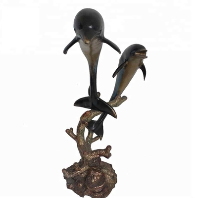el SGS casero de la decoración del metal del arrabio de los 20cm de la estatua abstracta del delfín certificó