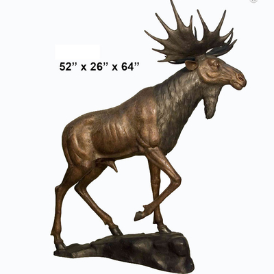 Esculturas de bronce de los alces al aire libre de 52 pulgadas con la certificación del CE