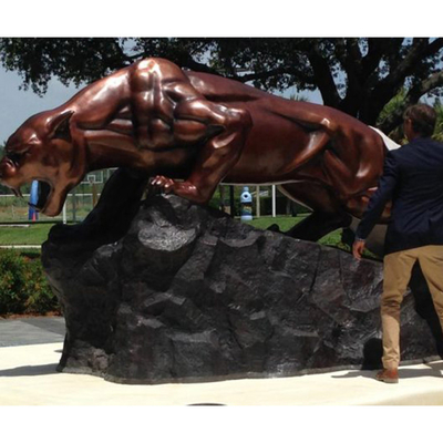 Grueso de bronce al aire libre negro de la escultura de bronce 8m m de Jaguar