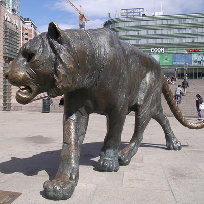 estándar contemporáneo del SGS de la escultura de bronce decorativa del leopardo de la altura de los 5m