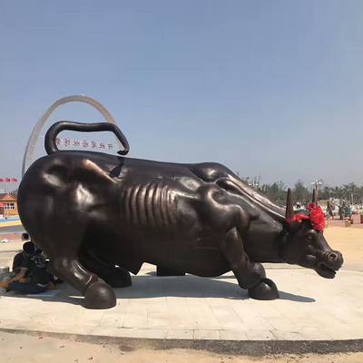 Estatuas al aire libre del paisaje Bull de la escultura de bronce viva de la altura el 180cm
