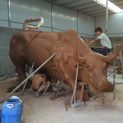 Estatuas al aire libre del paisaje Bull de la escultura de bronce viva de la altura el 180cm