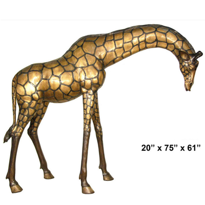 El jardín de bronce grande de la escultura de bronce realista de la jirafa de H130cm esculpe decorativo