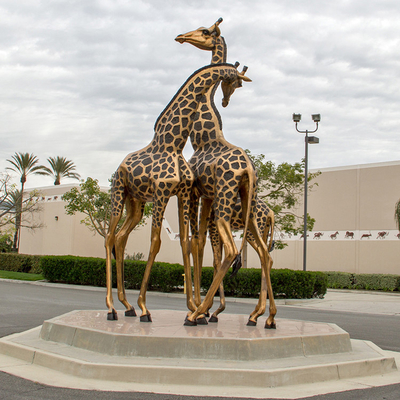 El jardín de bronce grande de la escultura de bronce realista de la jirafa de H130cm esculpe decorativo