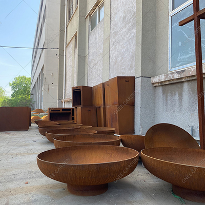 Madera redonda rústica del brasero que quema el fuego de acero Pit For Outdoor Backyard de Corten
