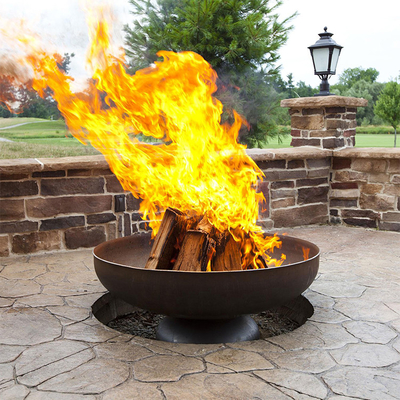 Madera redonda rústica del brasero que quema el fuego de acero Pit For Outdoor Backyard de Corten