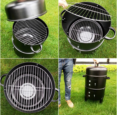 18&quot; parrilla portátil de cocinar al aire libre 3 del carbón de leña de las parrillas de la altura en 1 multifuncional