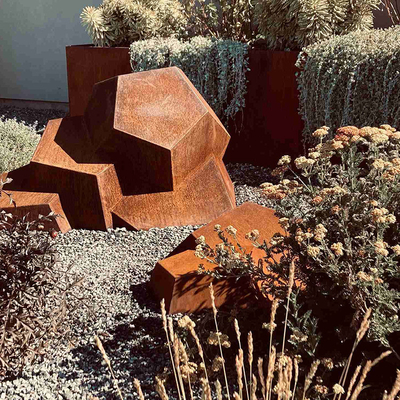Estatuas de acero geométricas irregulares de la yarda del metal de la escultura de Corten del extracto