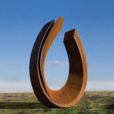 Estatuas grandes del metal del extracto de la escultura de acero abstracta moderna de Ring Rustic Corten