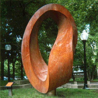 Estatuas grandes del metal del extracto de la escultura de acero abstracta moderna de Ring Rustic Corten