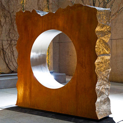 Escultura casera de la decoración de la escultura de acero resistente a la corrosión de Corten con acero inoxidable