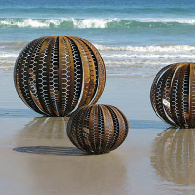 Metal de acero Art Statues de la escultura de Corten del hueco de la esfera abstracta hacia fuera