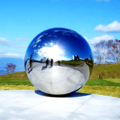 Escultura moderna del metal de la escultura del espejo del jardín de la esfera de H250cm al aire libre