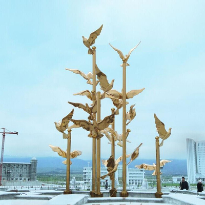 Decoración al aire libre de acero inoxidable duplicada tema animal de la escultura los 2m