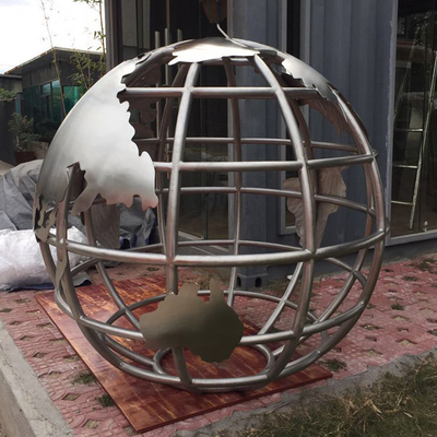 El espejo certificado TUV pulió servicio grande de acero inoxidable del OEM de la estatua del globo de la escultura