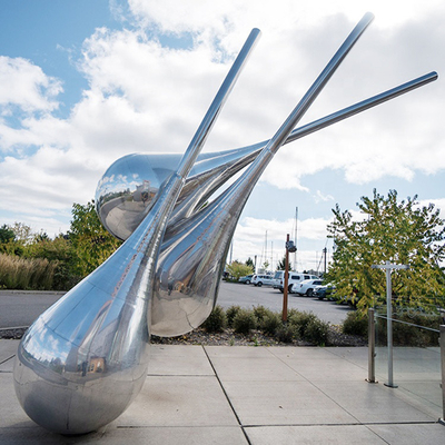 Creativo al aire libre de acero inoxidable moderno de la escultura de la esfera 304 ovales