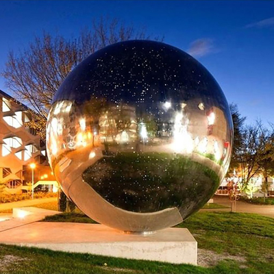 Escultura de acero inoxidable de la esfera de hueco de H245cm para la decoración al aire libre