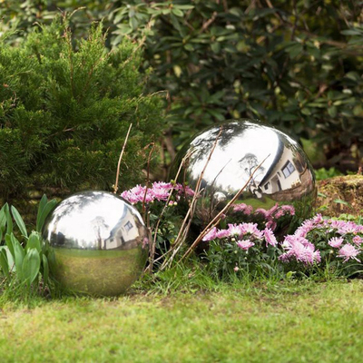 Recepción al aire libre del ODM del OEM de la escultura del jardín de la bola de metal de la forma de la bola