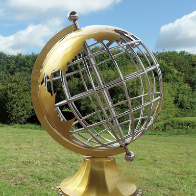El espejo certificado TUV pulió servicio grande de acero inoxidable del OEM de la estatua del globo de la escultura