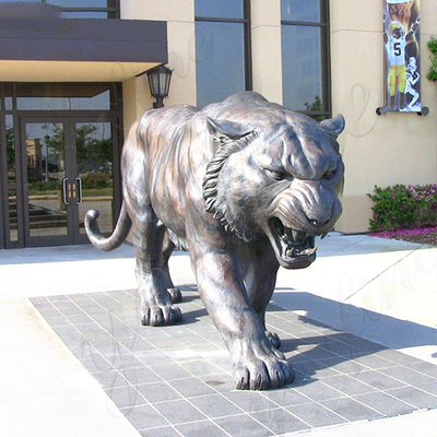 escultura de bronce al aire libre realista Aantique Tiger Statue de bronce de 3M