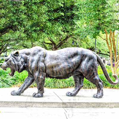 escultura de bronce al aire libre realista Aantique Tiger Statue de bronce de 3M