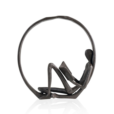 Esculturas y estatuillas decorativas cercadas 7 pulgadas de Outdoor Metal Sculpture del lector