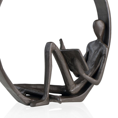 Esculturas y estatuillas decorativas cercadas 7 pulgadas de Outdoor Metal Sculpture del lector
