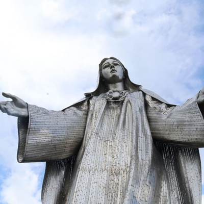 34 pies de escultura al aire libre libre Mary Religious Statue Hand Crafted del metal