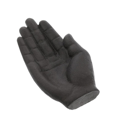 Escultura negra antigua creativa de la mano del arrabio de 5,5 pulgadas fijada para las decoraciones caseras