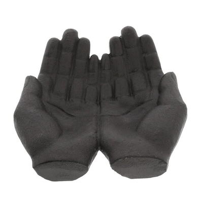 Escultura negra antigua creativa de la mano del arrabio de 5,5 pulgadas fijada para las decoraciones caseras