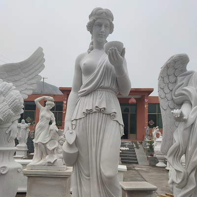 La mano al aire libre de la escultura del jardín de la piedra de mármol blanca natural talló