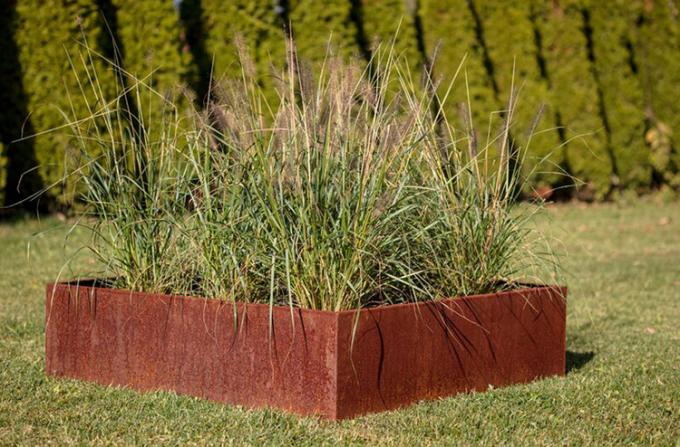 Maceta de acero grande modificada para requisitos particulares de Corten del árbol del metal del plantador de los potes al aire libre grandes del jardín