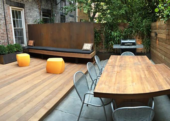 Un jardín inspirador diseña - la terraza del Decking