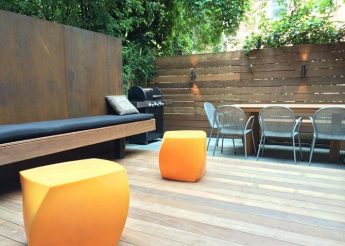 Un jardín inspirador diseña - la terraza del Decking