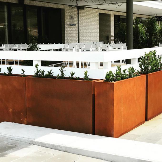 Plantador decorativo de la maceta del metal del jardín grande de acero de Corten
