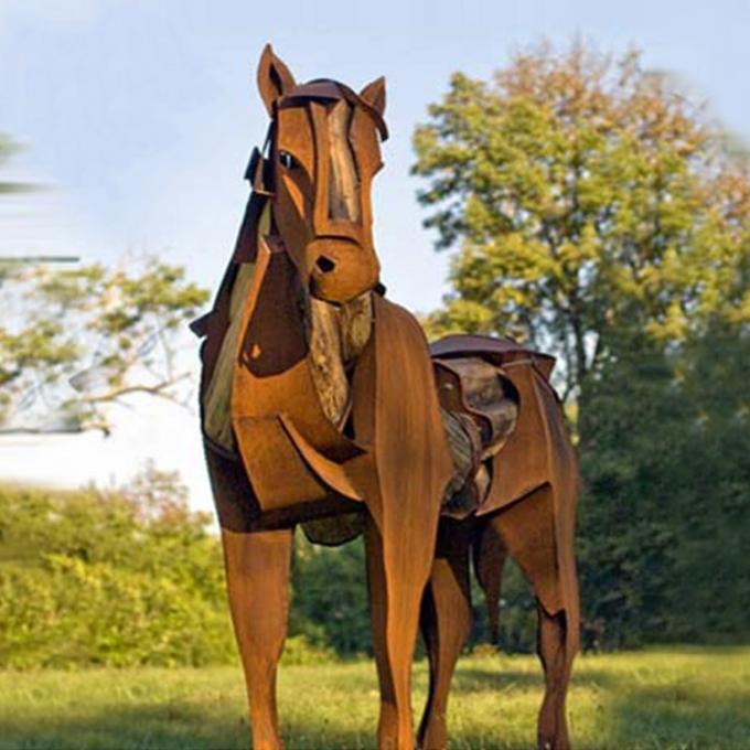Estatua de acero inoxidable de gran tamaño moderna de encargo de la decoración del jardín de la escultura abstracta de Corten