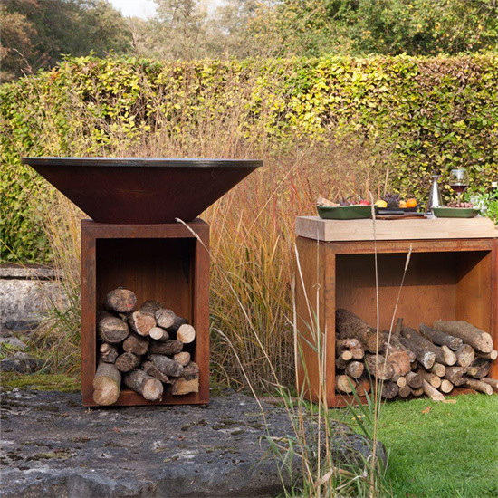 Barbacoa de alta calidad del jardín del carbón de leña de Corten de la parrilla de acero de la barbacoa