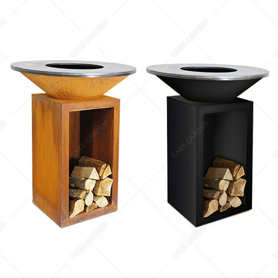 BARBACOA de acero del hoyo del fuego de Corten de la BARBACOA portátil de acero redonda de Corten que acampa