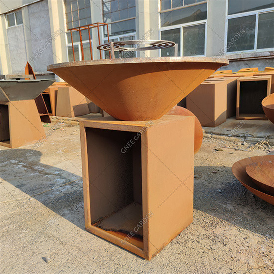 BARBACOA de acero del hoyo del fuego de Corten de la BARBACOA portátil de acero redonda de Corten que acampa