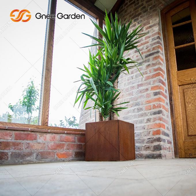 Caja rectangular de la planta del jardín de Corten de la maceta del plantador al aire libre de acero cuadrado largo de encargo del metal