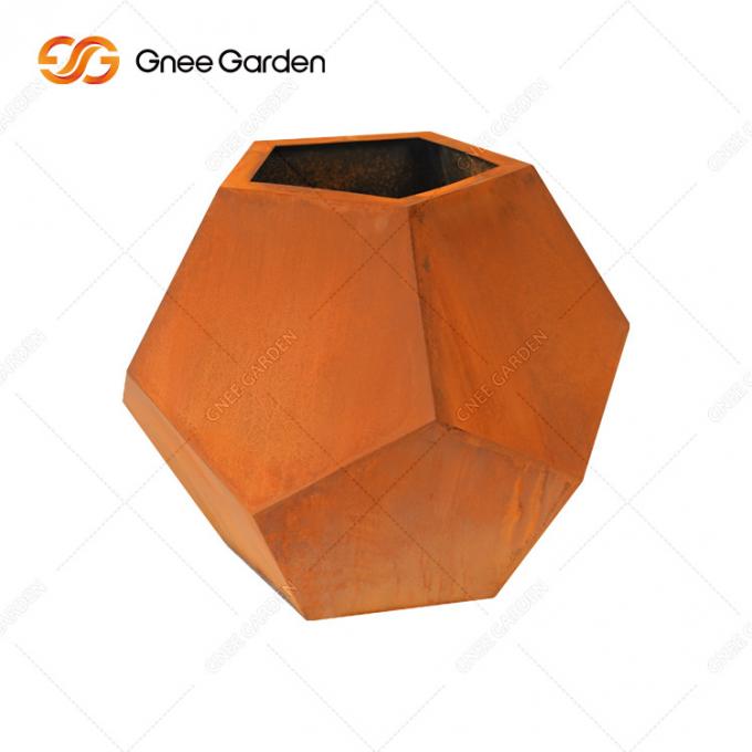 Pote grande al aire libre diseñado decorativo del plantador del metal de los productos de acero de Corten del jardín de la maceta del patio