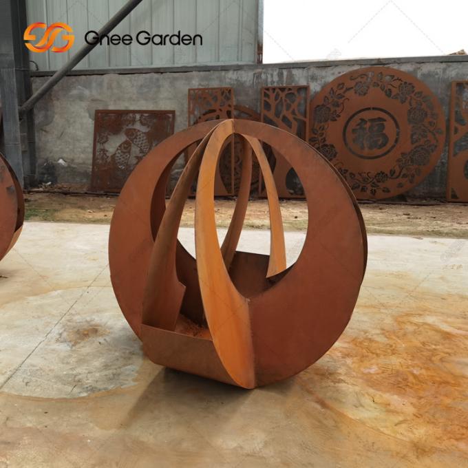 El laser de encargo de la forma cortó el plantador irregular de acero del metal de Corten del jardín de Corten de la maceta de los plantadores de acero geométricos del soporte