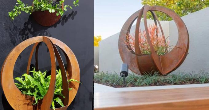 Jardín decorativo que planta el plantador al aire libre de la maceta de Corten de la caja del metal de acero de la decoración