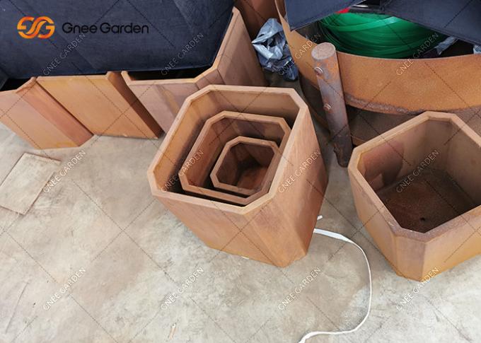 Maceta de acero grande modificada para requisitos particulares de Corten del árbol del metal del plantador de los potes al aire libre grandes del jardín