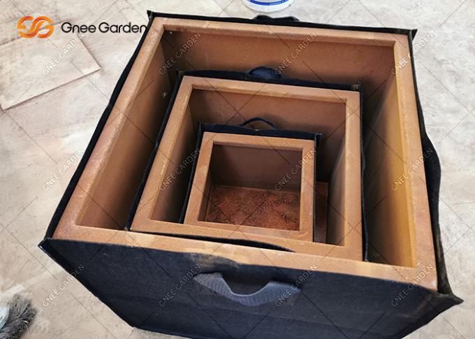 Metal rectangular de acero Rusty Nursery Planter de la decoración de la maceta de Corten del grueso del precio de fábrica 2m m