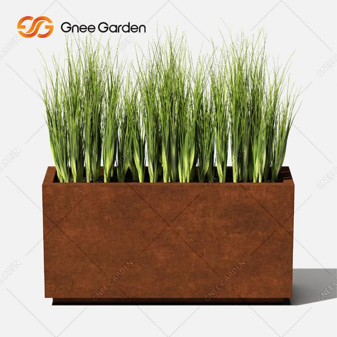 Plantador de acero modificado para requisitos particulares 2022 de Corten Rusty Assembly Metal Flower Planters de fabricación de Corten del pote de acero de la planta