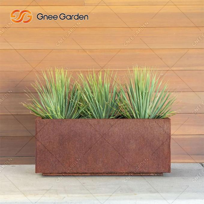 Maceta con el metal con madera sólida y el plantador de acero compuesto de Corten del tenedor de maceta del soporte del pote de la madera